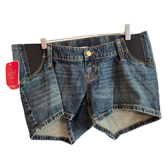 Isabel Maternity Medium Wash Denim Maternity Shorts SIze 2 NWT - Picture 1 of 3